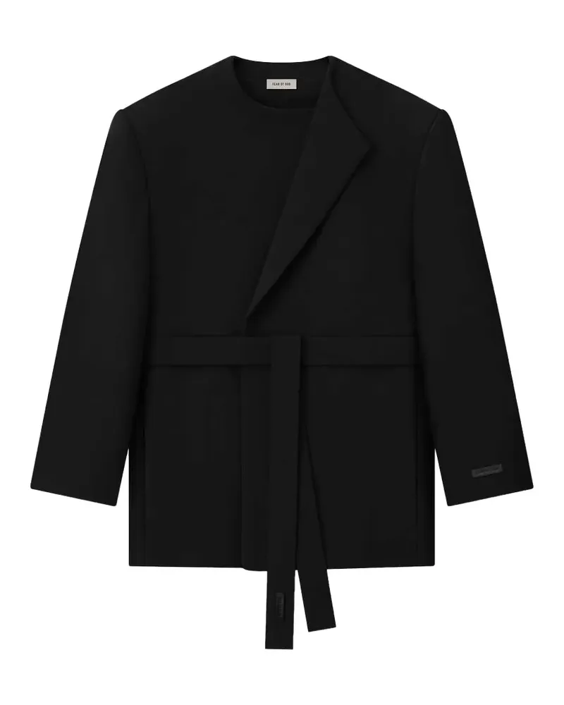 Fear of God Crewneck belted wrap-design jacket - Schwarz Schwarz