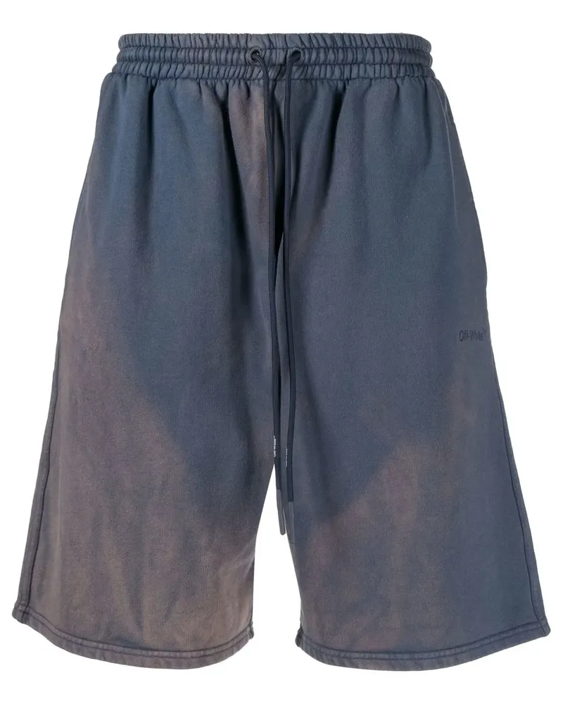 OFF-WHITE Shorts mit diagonalen Streifen - Blau Blau