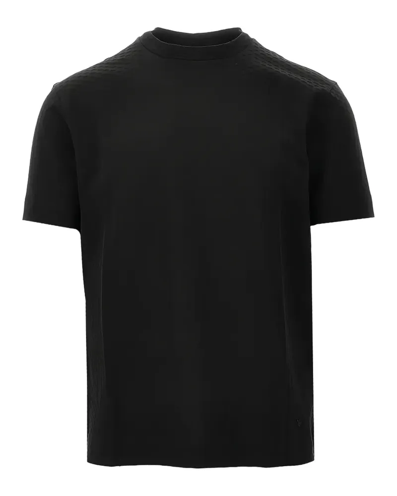 Emporio Armani diamond-textured cotton T-shirt - Schwarz Schwarz