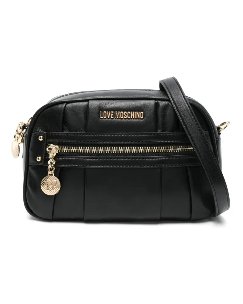 Moschino Umhängetasche mit Logo-Schild - Schwarz Schwarz