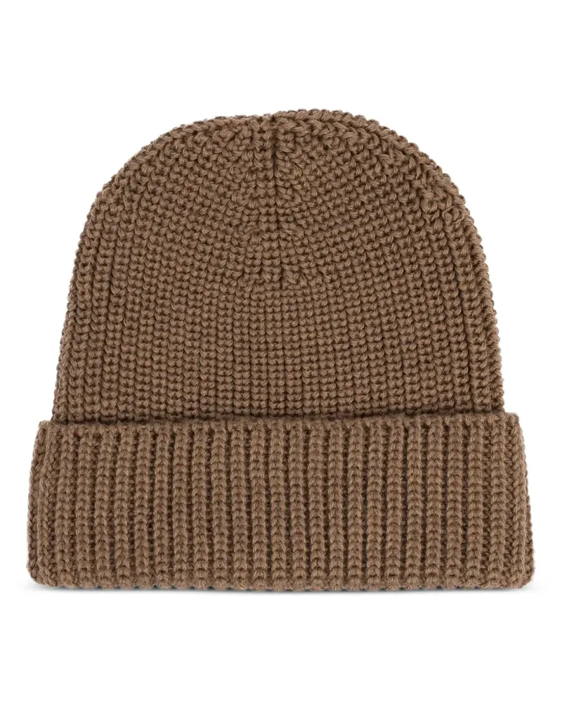 Hannes Roether ribbed beanie hat - Braun Braun