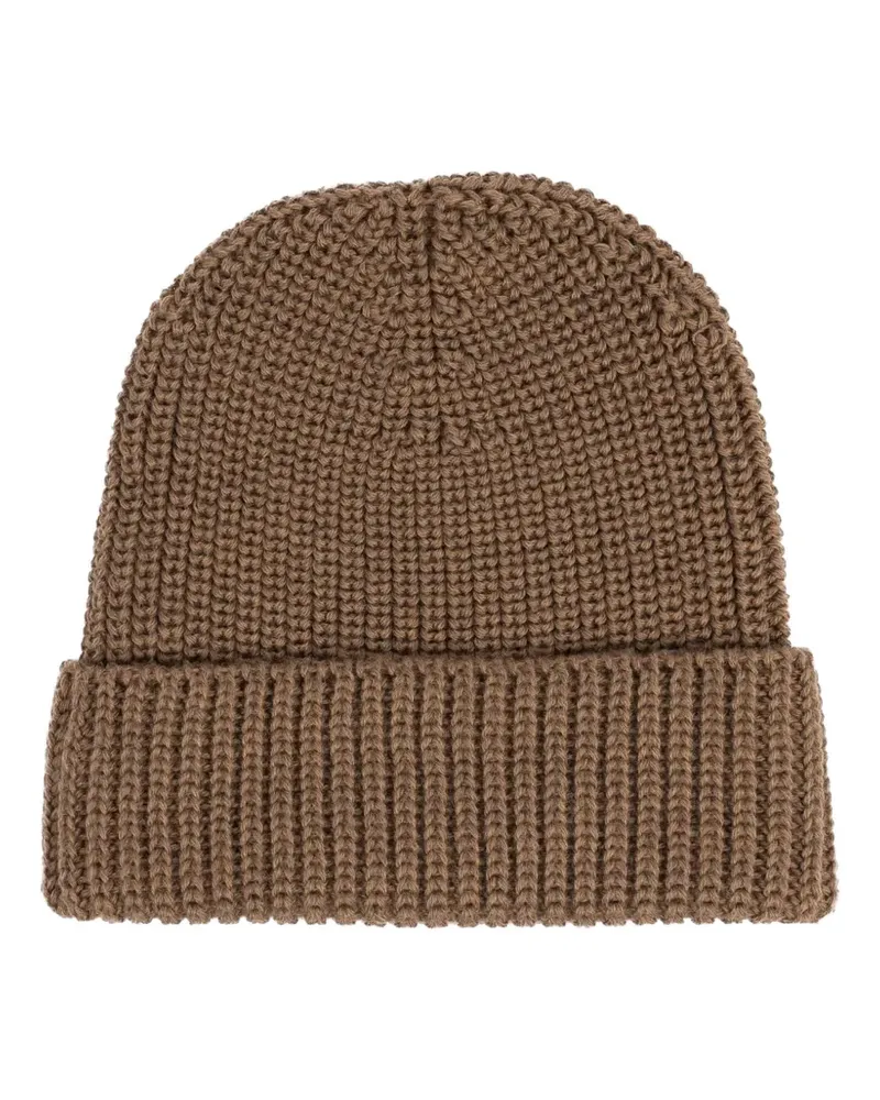 Hannes Roether ribbed beanie hat - Braun Braun