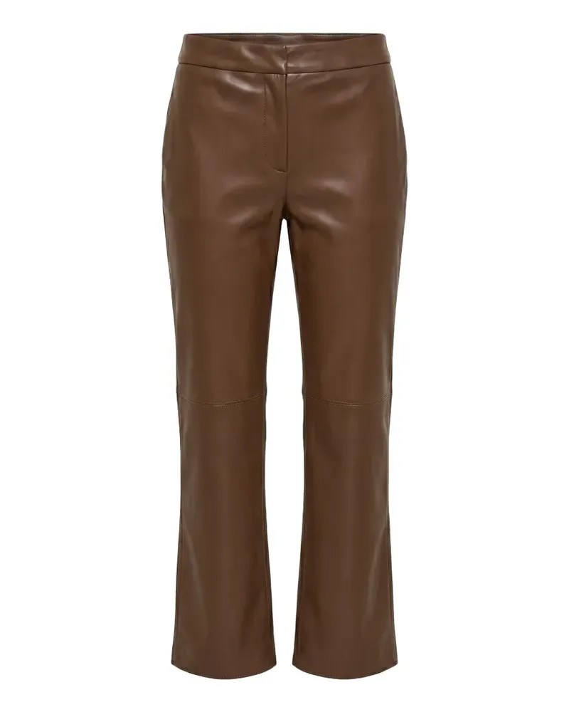 Max Mara straight-leg leather-effect trousers - Braun Braun