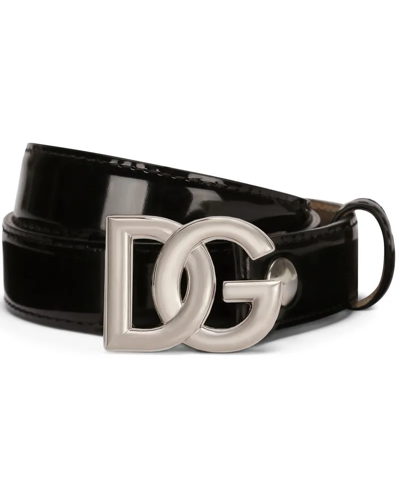 Dolce & Gabbana Gürtel aus Leder mit DG-Logo - Schwarz Schwarz