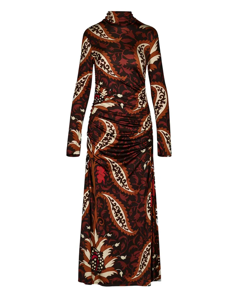 Johanna Ortiz Start Point Midikleid mit Paisleymuster - Braun Braun