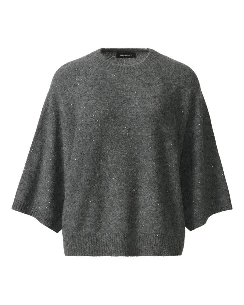 Fabiana Filippi Pullover mit Pailletten - Grau Grau
