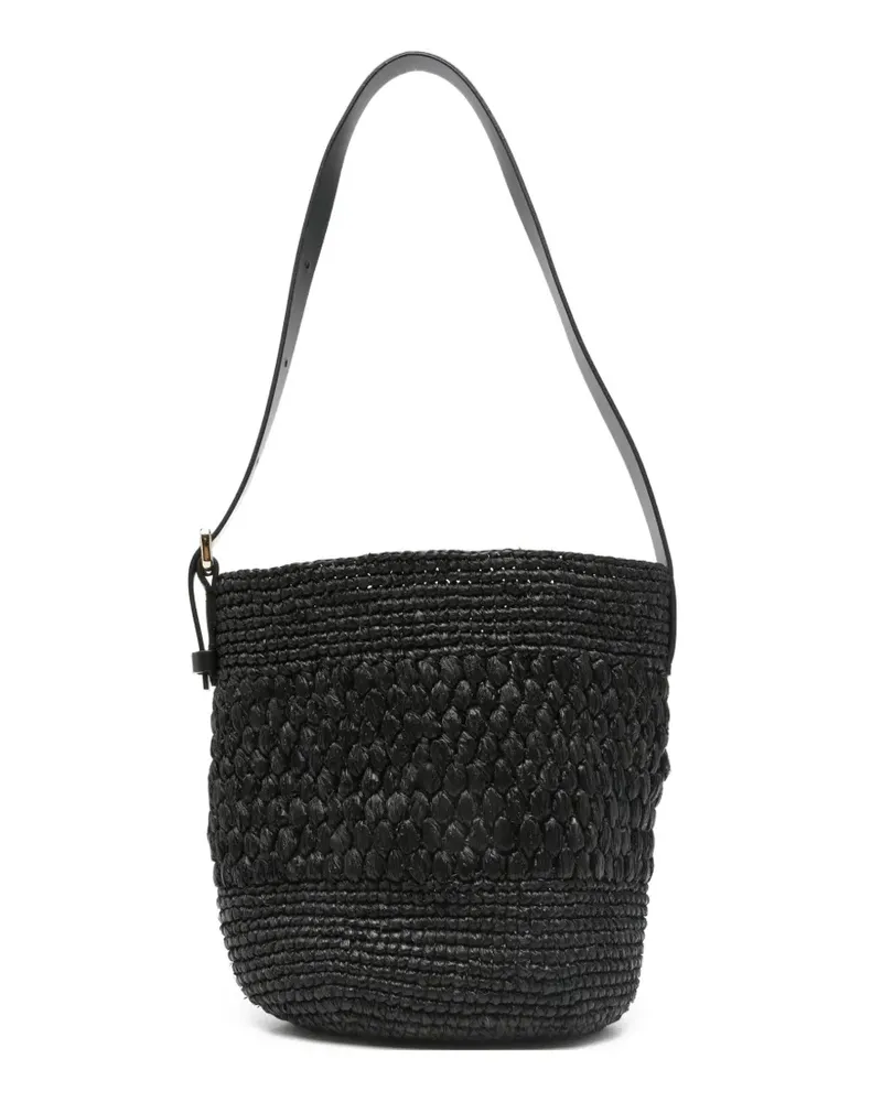 Manebí raffia shoulder bag - Schwarz Schwarz