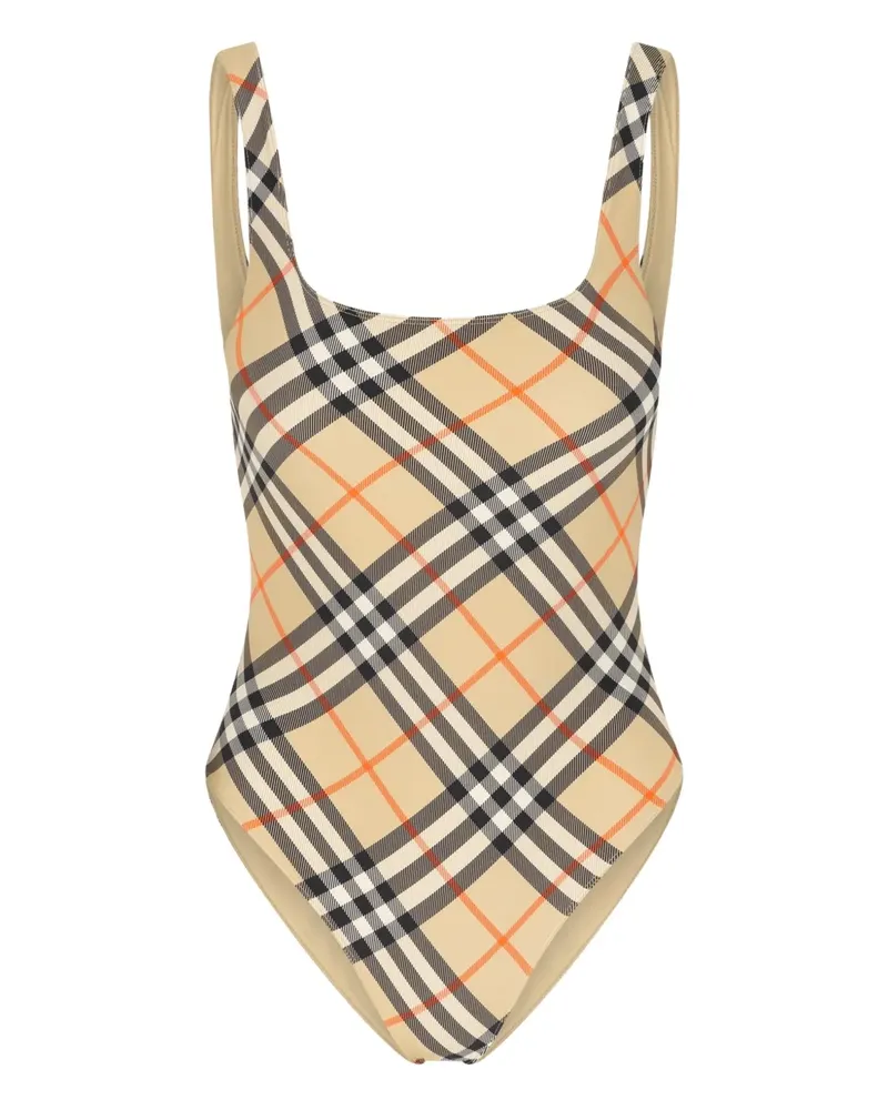 Burberry Karierter Badeanzug - Nude Nude