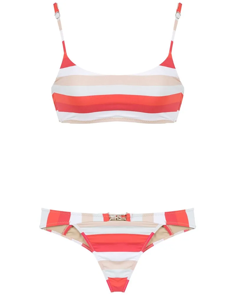 Amir Slama Bikini mit Streifen - Rot Rot