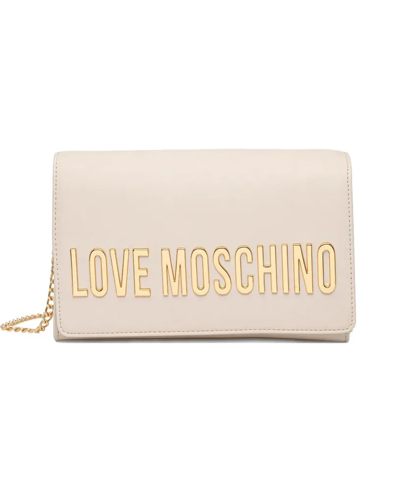 Moschino Schultertasche mit Logo-Applikation - Nude Nude