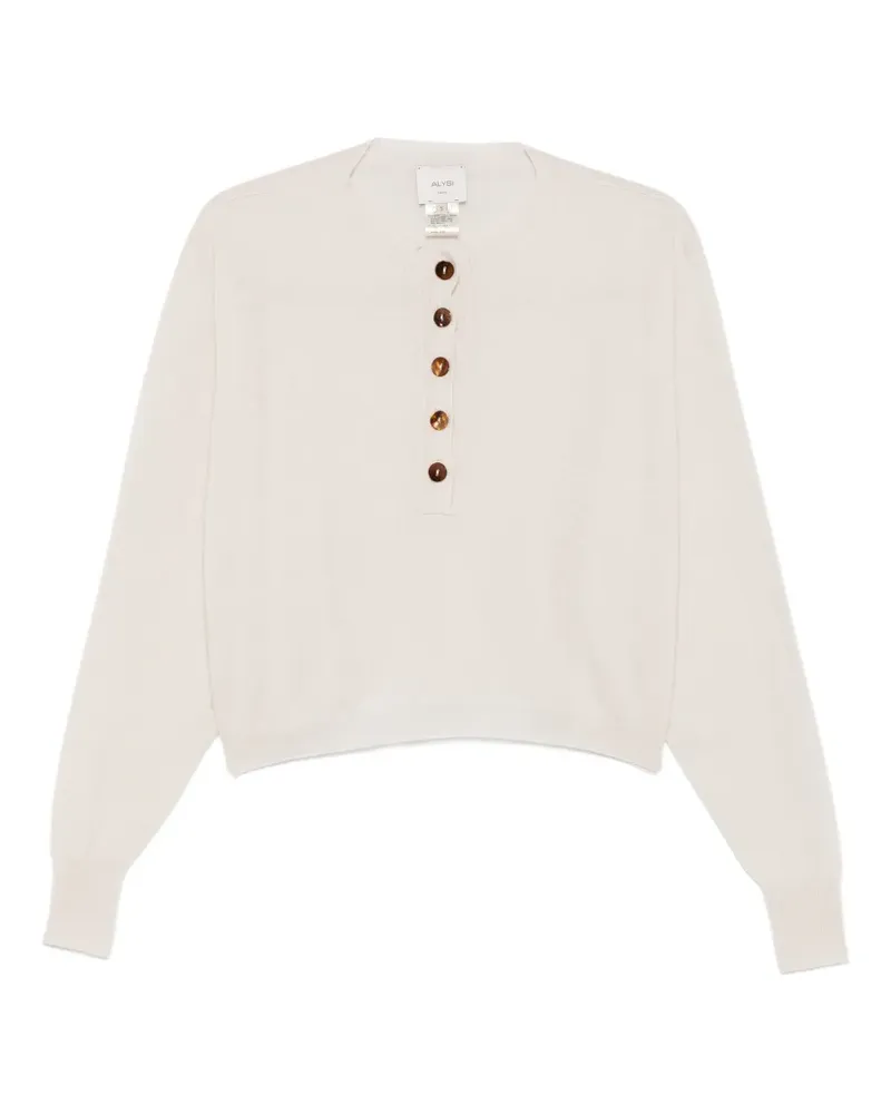 ALYSI Langärmeliger Pullover mit Knopfleiste - Nude Nude