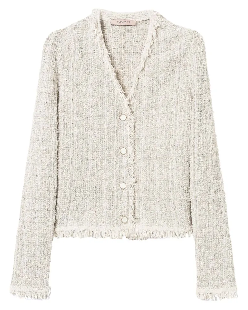 Twin-Set Tweed-Jacke aus Lurex - Nude Nude