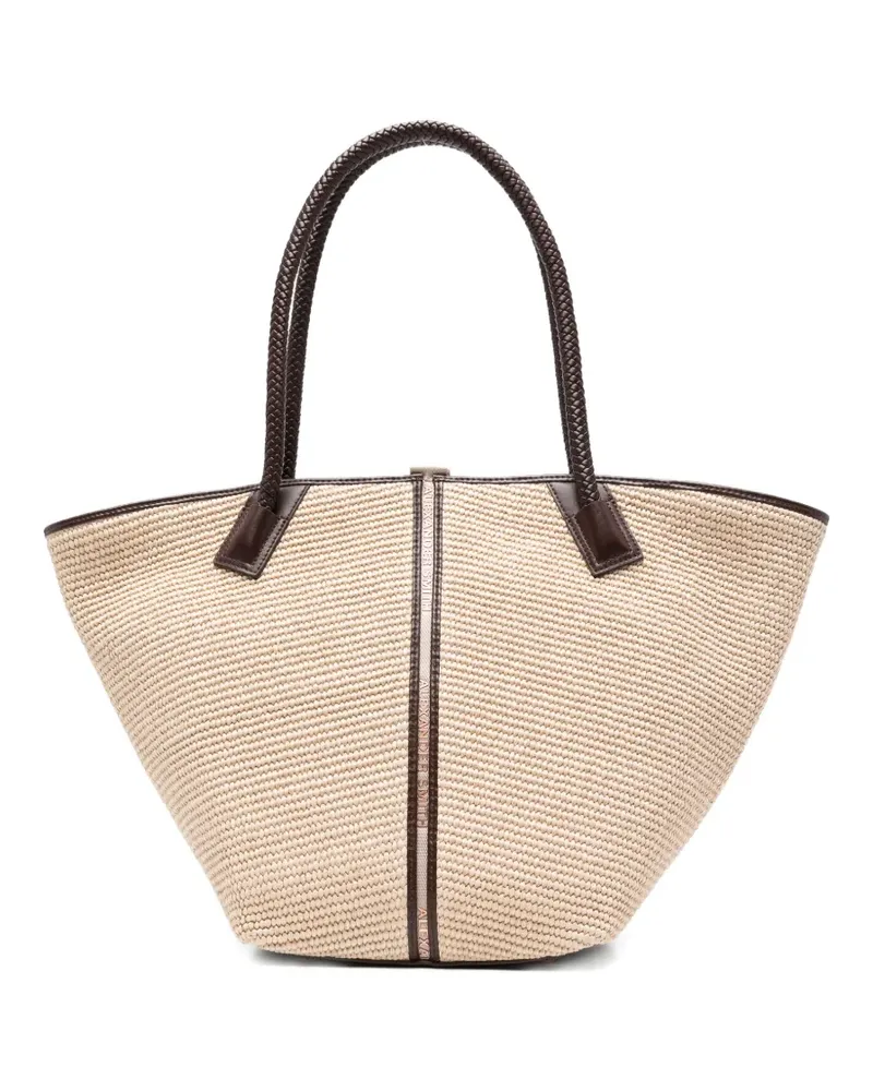 Alexander Smith large Lauren braided-handle tote bag - Nude Nude