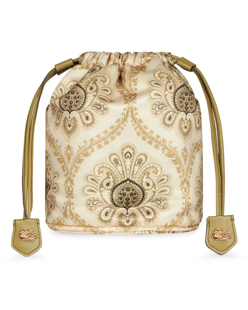 Etro Clutch mit Paisley-Print Nude