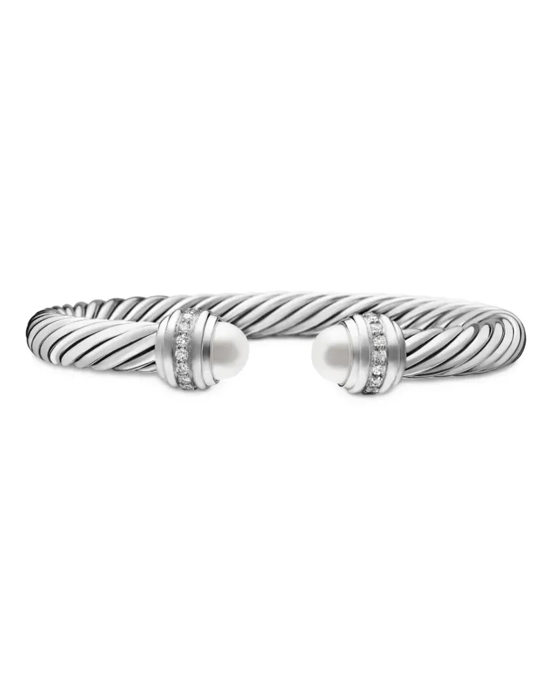 David Yurman Cable Classics Armband aus Sterlingsilber mit Diamant 7mm Silber
