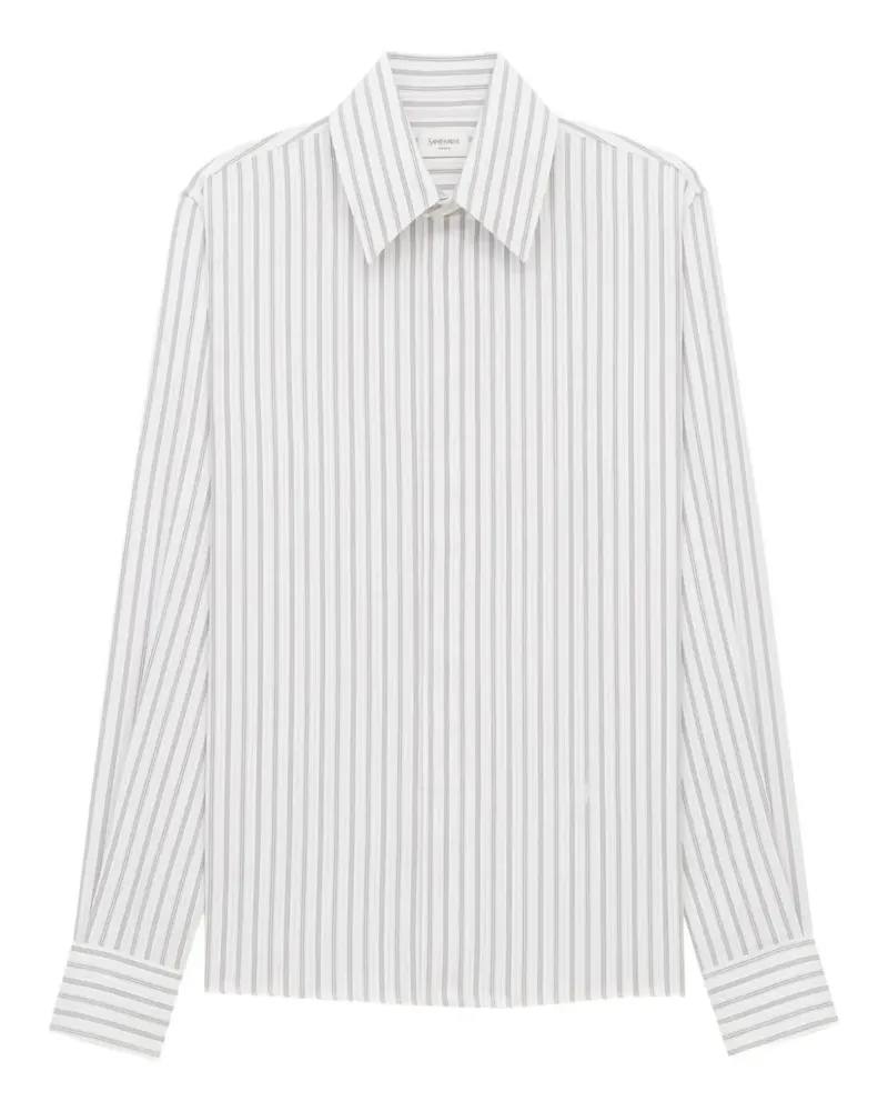 Saint Laurent Gestreiftes Hemd - Grau Grau