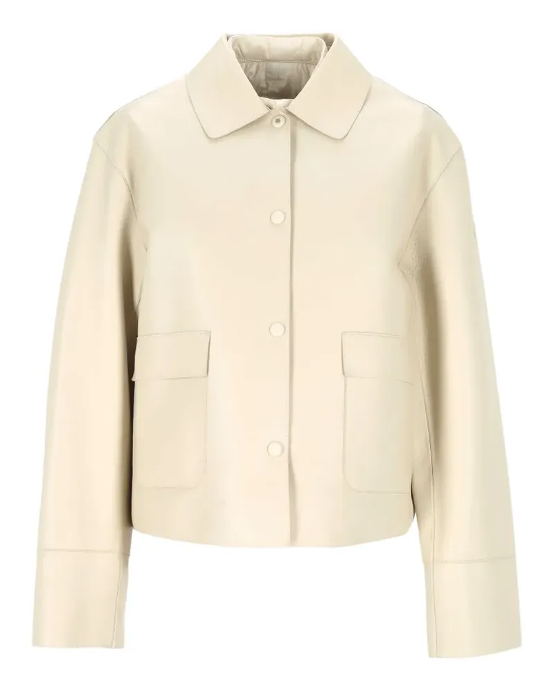 Moncler Lederjacke mit Klappentasche - Nude Nude