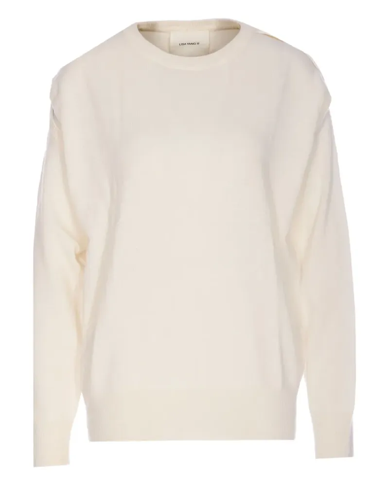 Lisa Yang Othelia Pullover mit rundem Ausschnitt - Weiß Weiß