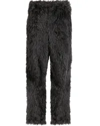 Doublet Slim-Fit-Hose aus Faux Fur Schwarz