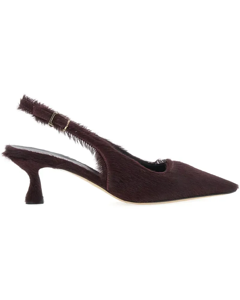 Semicouture Slingback-Pumps mit Ponyhaar 50mm - Violett Violett