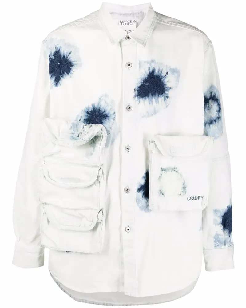 Marcelo Burlon | County of Milan Jeanshemd mit mehreren Taschen - Weiß Weiß