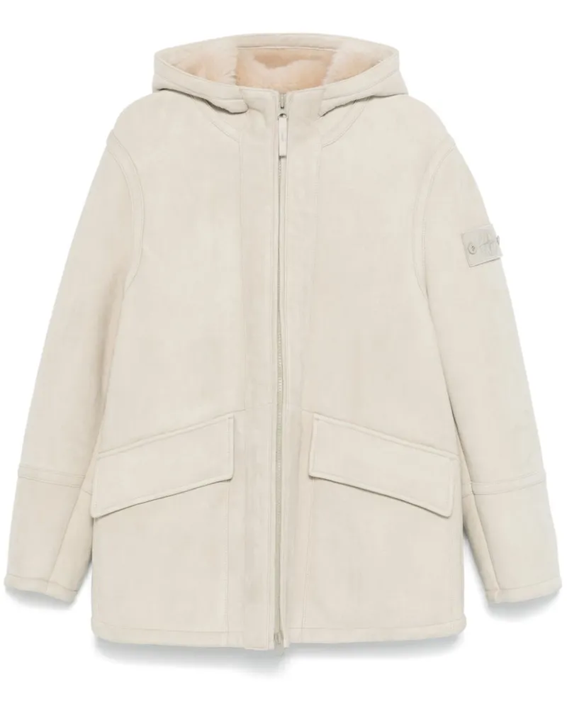 Stone Island Wildlederjacke mit Kapuze - Nude Nude