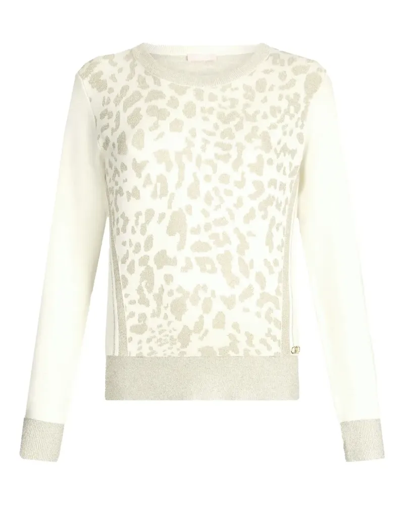 Liu Jo Jacquard-Pullover mit Animal-Print - Weiß Weiß