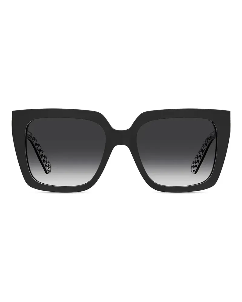 Moschino houndstooth-print square-frame sunglasses - Schwarz Schwarz