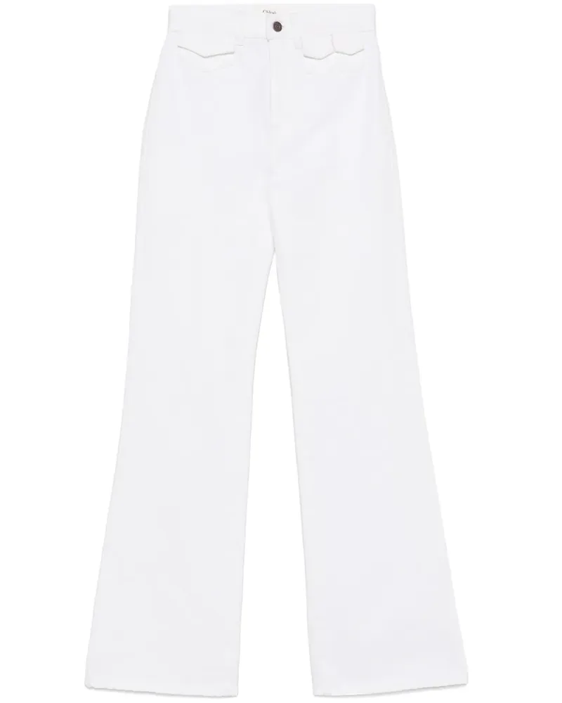 Chloé Gerade Jeans mit hohem Bund - Weiß Weiß