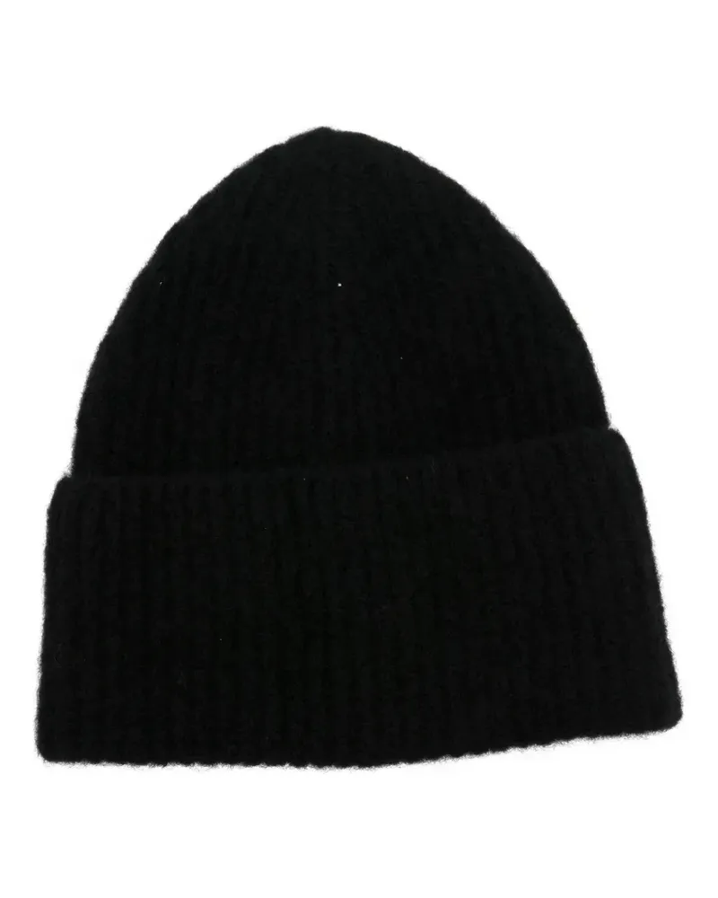 Isabel Benenato Beanie mit Umschlag - Schwarz Schwarz