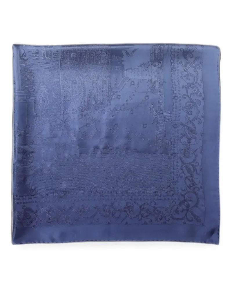 Ferragamo Palazzo jacquard scarf - Blau Blau