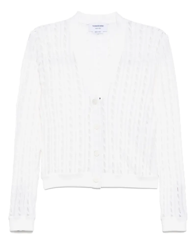 Thom Browne Cardigan mit V-Ausschnitt - Weiß Weiß