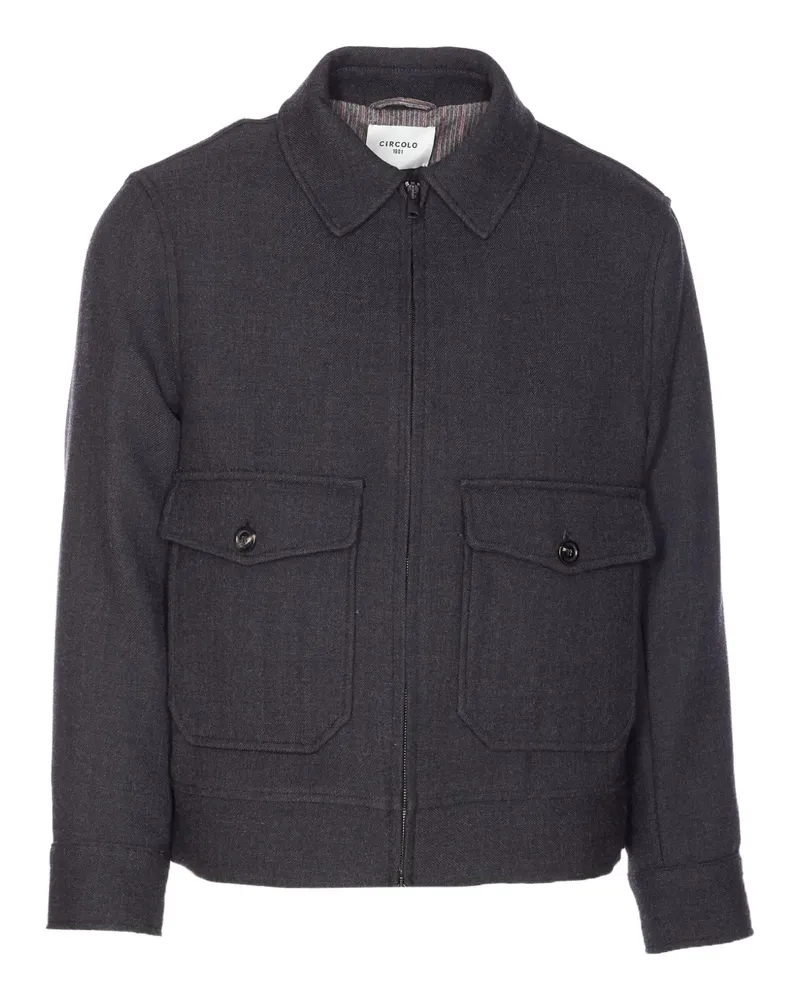 CIRCOLO 1901 Stehkragen-Jacke mit geknöpften Taschen - Grau Grau