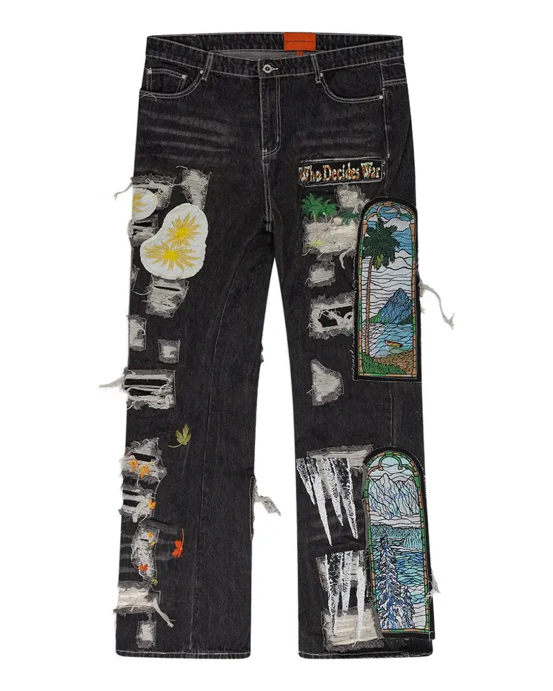 WHO DECIDES WAR fusion jeans - Schwarz Schwarz