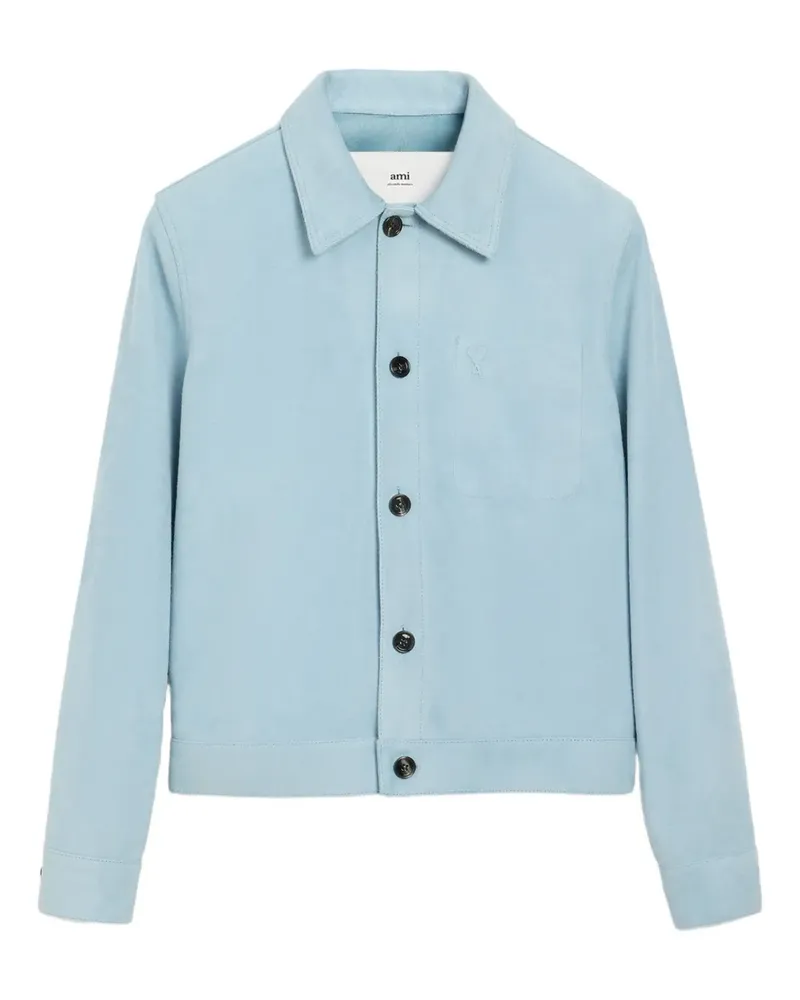 AMI Paris Geknöpfte Jacke aus Wildleder - Blau Blau