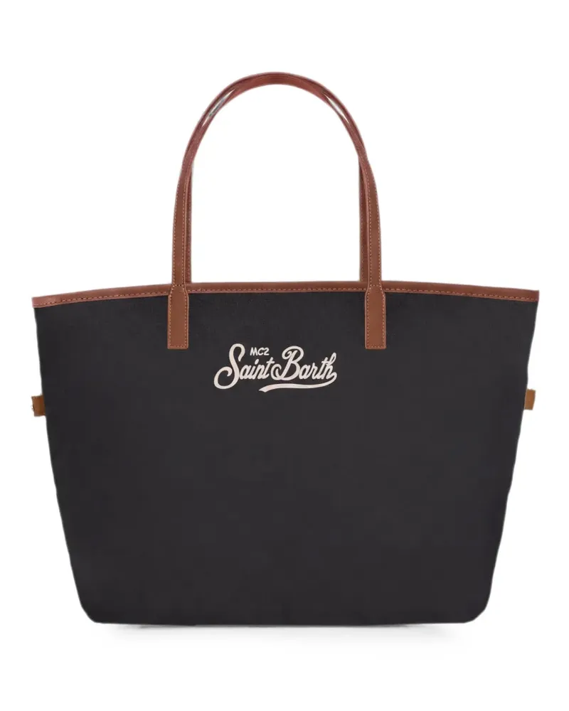 MC2 Saint Barth City Shopper mit Logo-Stickerei - Schwarz Schwarz