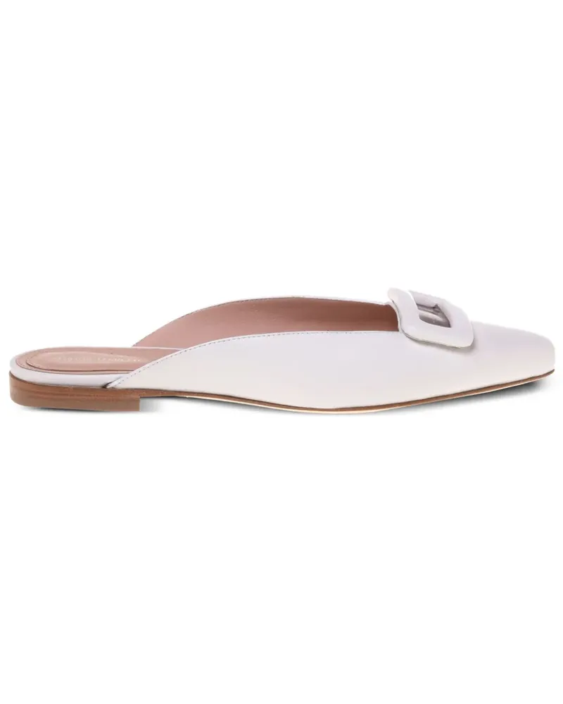 Alberta Ferretti Flache Mules mit Verzierung - Weiß Weiß