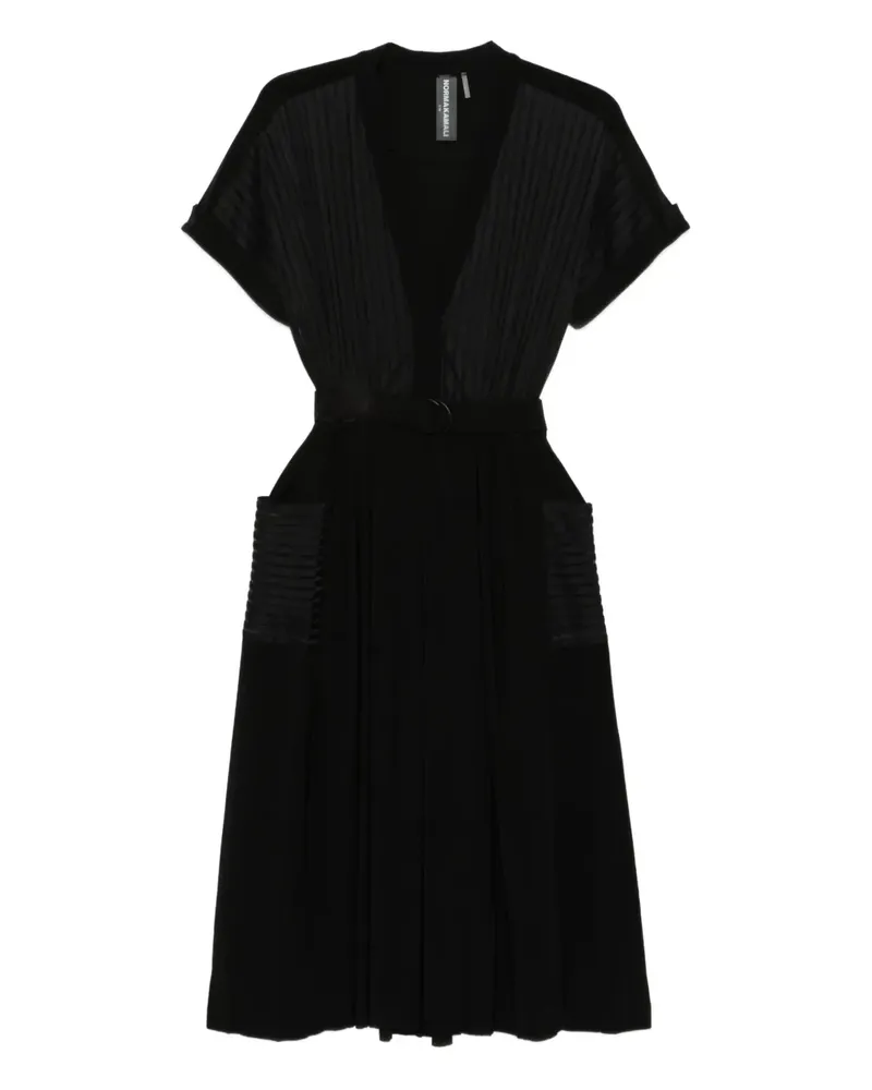 Norma Kamali Gestreiftes Midikleid - Schwarz Schwarz