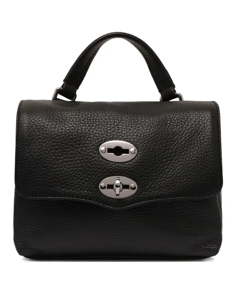 Zanellato Postina Mini-Tasche mit Nieten - Schwarz Schwarz