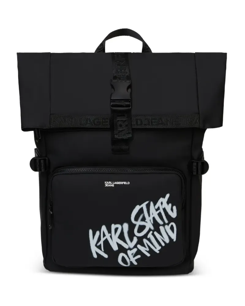 Karl Lagerfeld Rucksack mit Slogan-Print - Schwarz Schwarz