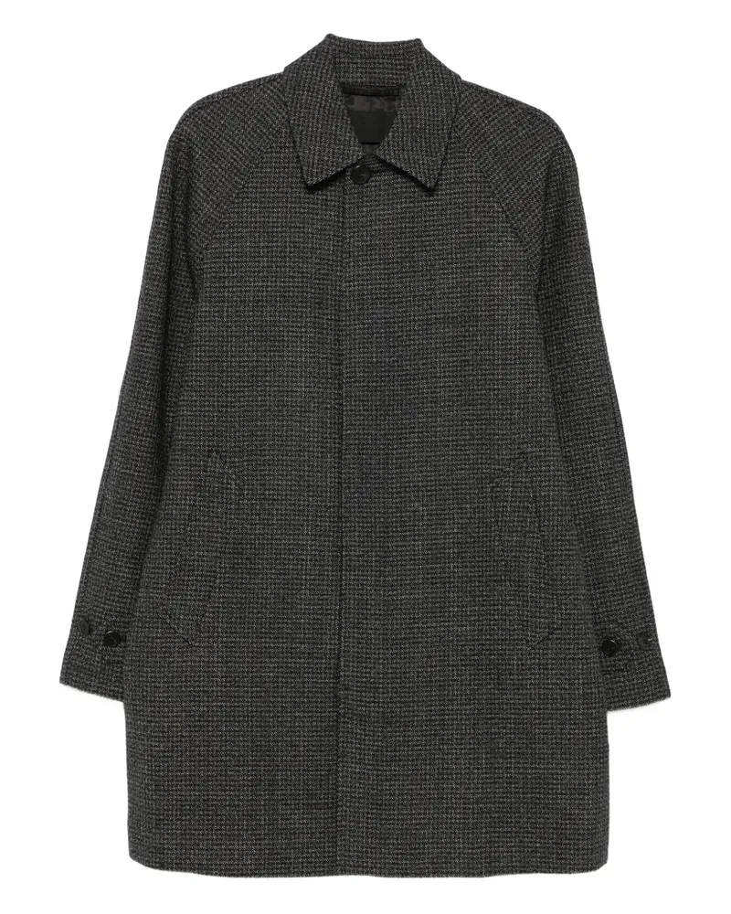 Prada Karierter Mantel mit Raglanärmeln - Schwarz Schwarz