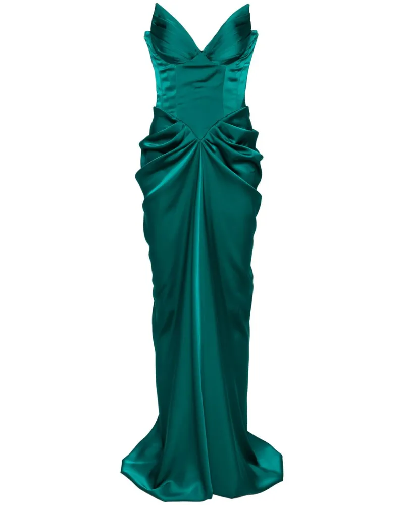 Ana Radu Abendkleid mit Schnürung - Grün Grün