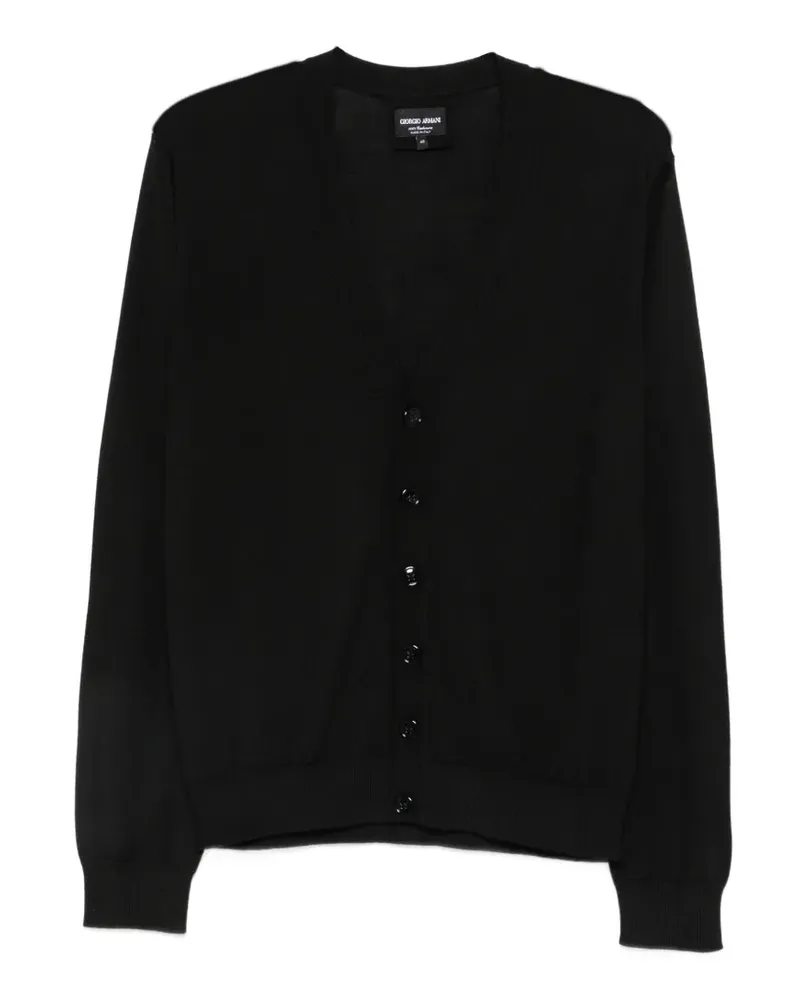 Giorgio Armani V-neck button-fastening cardigan - Schwarz Schwarz