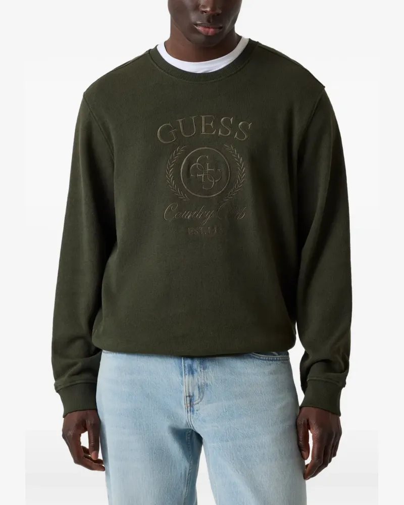Guess Sweatshirt mit Logo-Stickerei - Grün Grün