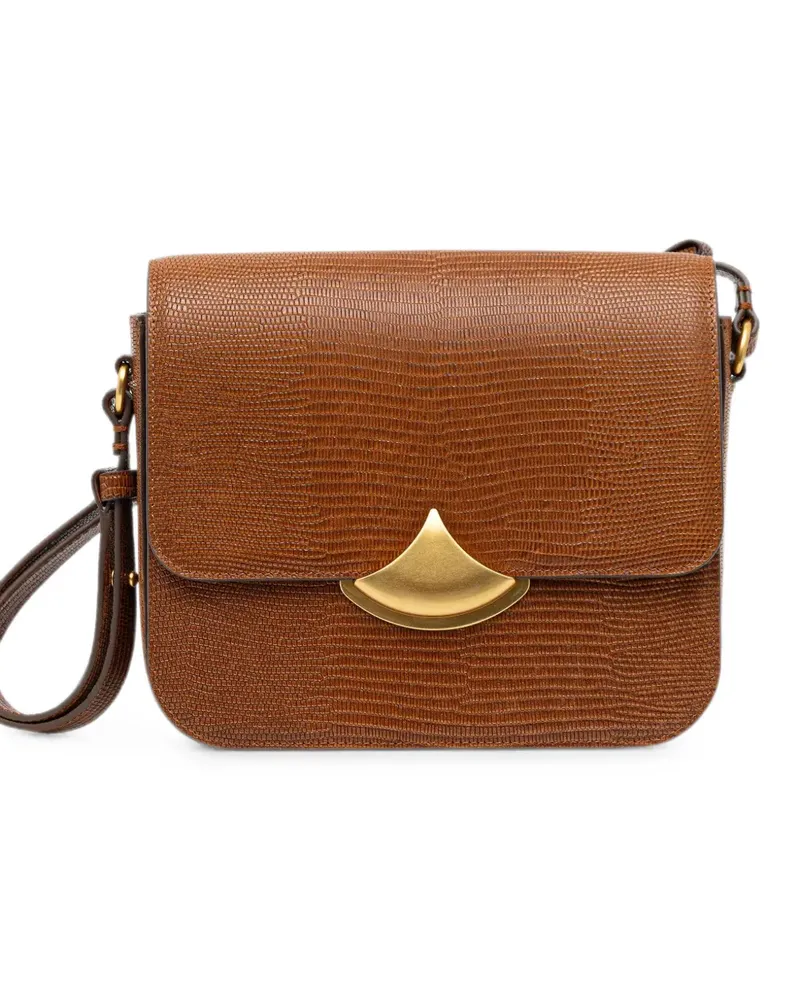 Sessùn Diviluz lizard-effect leather shoulder bag - Braun Braun