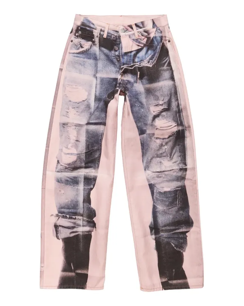 Acne Studios Hose mit Trompe oeil-Print - Rosa Rosa