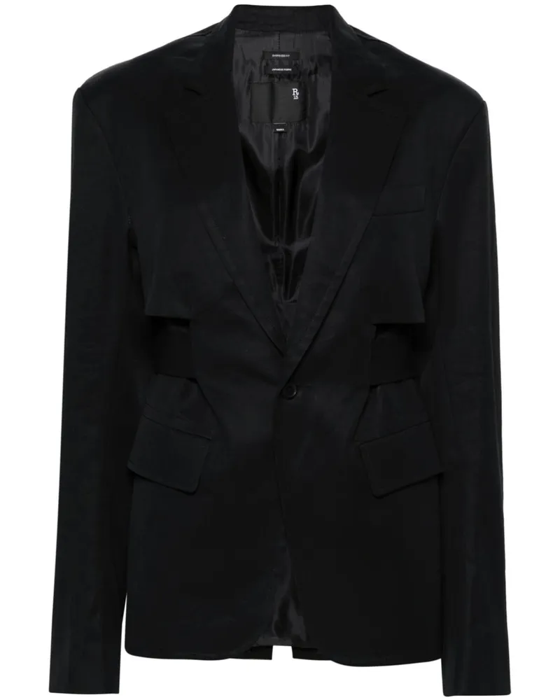R13 Trench Vent Blazer mit Gürtel - Schwarz Schwarz
