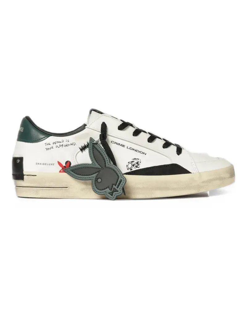 Crime x Playboy Skate leather sneakers - Weiß Weiß