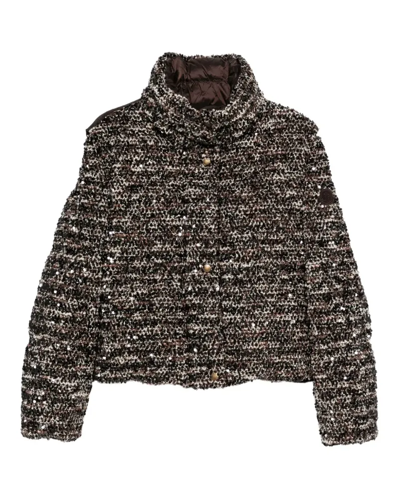 Moncler Tweed-Jacke mit Pailletten - Schwarz Schwarz