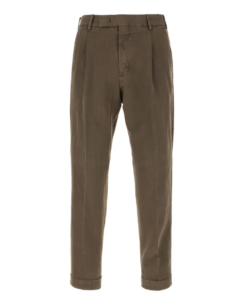 PT TORINO button herringbone trousers - Braun Braun